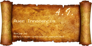 Auer Innocencia névjegykártya